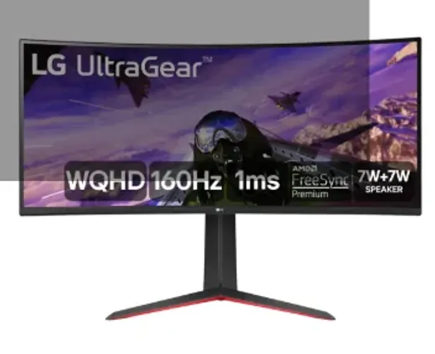 Monitor Gamer Curvo LG UltraGear 34", 2K WQHD, UltraWide, 160Hz, 1ms, FreeSync Premium, HD