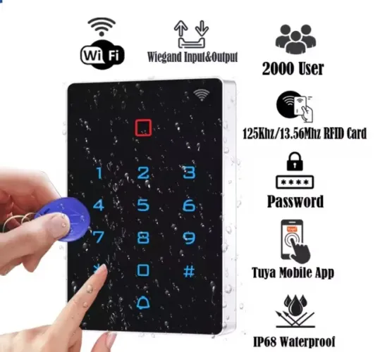 Controle de Acesso, Senha, RFID, APP Tuya, WiFi - T12EM