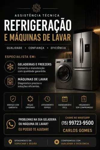 Venda e manutenção de máquinas e refrigeração 