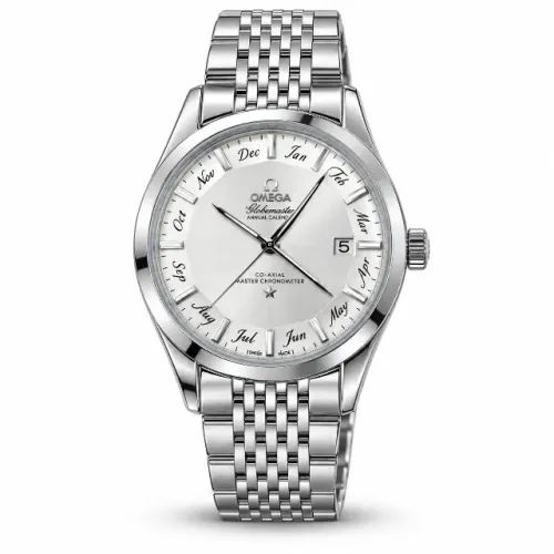 Relógio Masculino Omega Aço Globemaster Annual Calendar Silver Calendar - 40mm - Prem AAA+