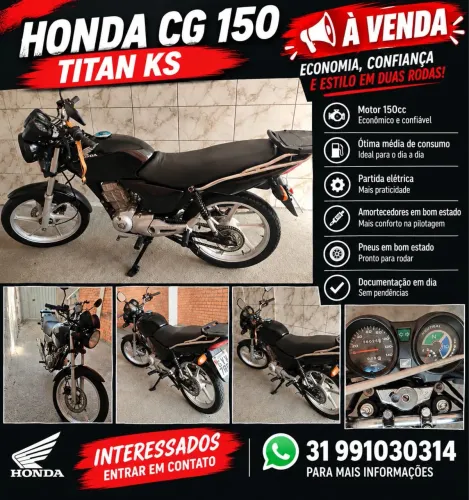 Honda CG 150 Titan KS - Preta