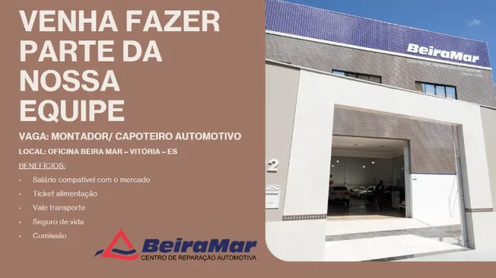 Vaga para Montador/ Capoteiro Automotivo com experiência