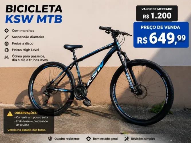 Bicicleta Aro 29 Usada - R$ 649,99