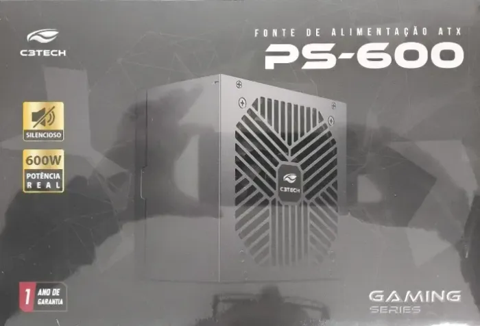 FONTE ATX 600W PS-600BK - C3TECH SEM CABO