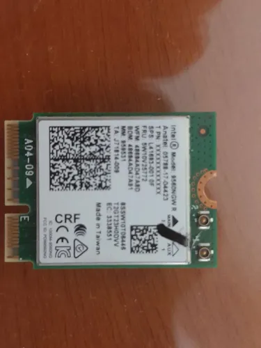 Placa de rede Wi-Fi: Intel Wireless-AC 9560