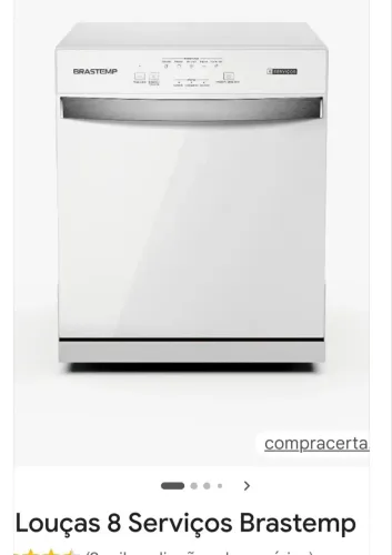 Vende-se máquina de lavar louça da marca Brastemp 8 funções
