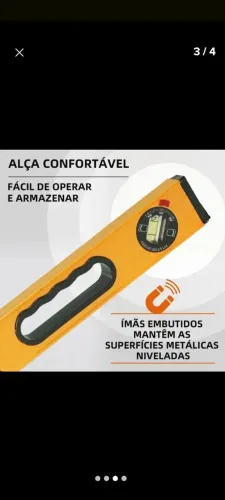 Nível De Mão 1.2 Metro Alumínio Régua 3 Bolhas Profissional