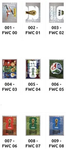Figurinhas FWCs e Especiais
