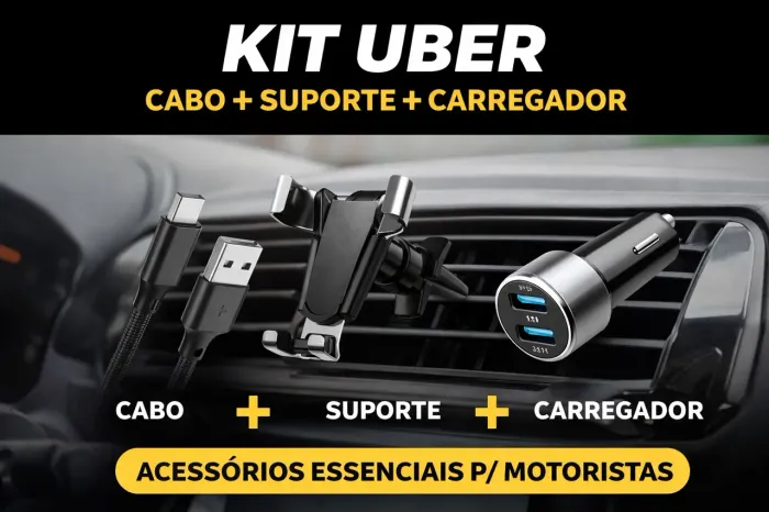Suporte+ cabo USB + carregador veicular