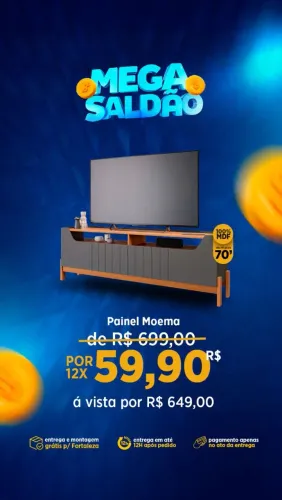 Promoção! Rack Moema- Entrega e montagem grátis pra Fortaleza 
