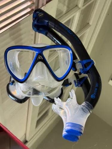 Kit de mergulho Cressi Ikarus Semi Dry (máscara e snorkel) - Azul