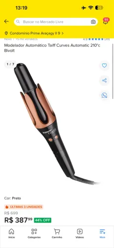 Modelador Automático Taiff Curves Automatic 210°c Bivolt