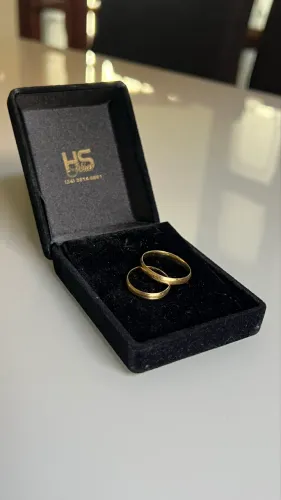 Par aliança ouro 18k