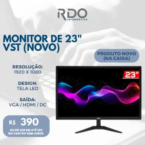 Monitor VST 23? LED Full HD 1920x1080 HDMI/VGA - Novo na Caixa - Potente e barato