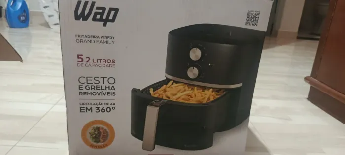 WAP Fritadeira E Air Fryer GRAND FAMILY 5,2 L, Temp Ajustável, Antiaderente, 1500W 127V