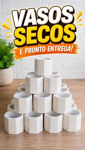 30, 50 e 100 vasinhos de gesso octagonal branco