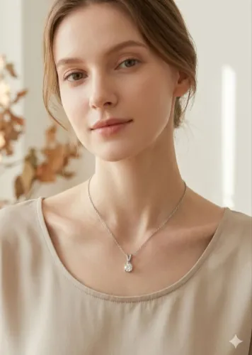 Colar feminino ponto de luz Banhado a prata 925