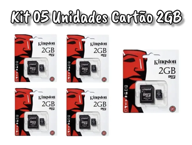 Kit 05 cartões de memória 2gb