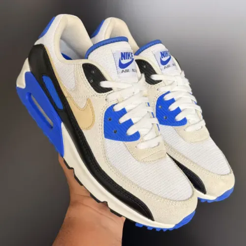Tênis Nike Air Max 90 Branco e Azul Masculino Novo Original - Tamanho 42