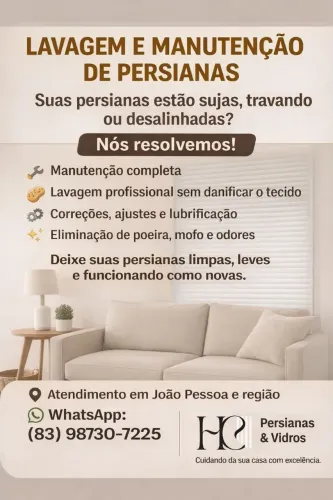 Lavagem e Conserto de Persianas em João Pessoa