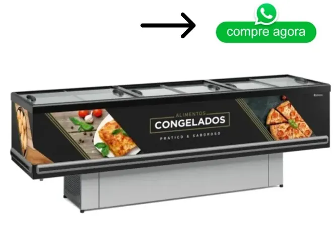 Ilha para Congelados 2,9M Vidro Reto Gelopar