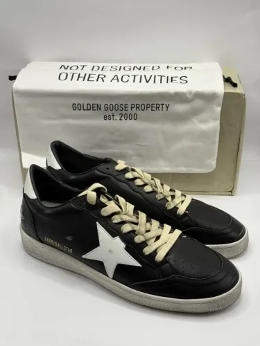 tenis golden goose ballstar preto couro tam 40