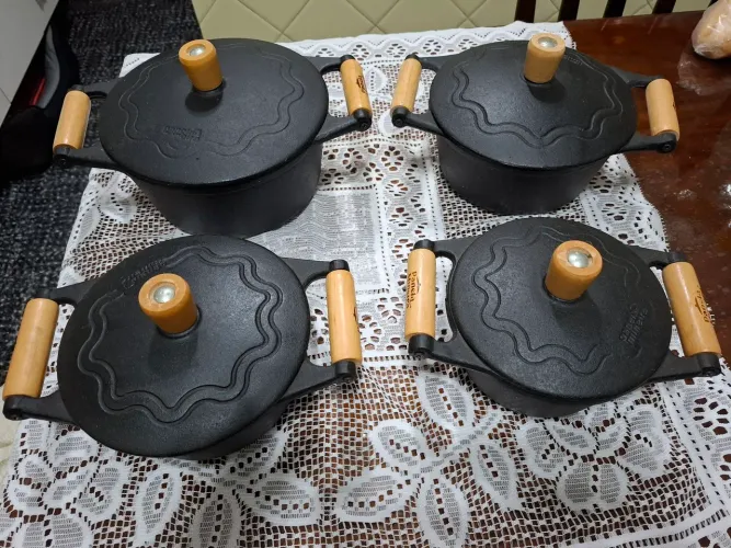 Jogo de Caçarola de Ferro Fundido 4 Peças 