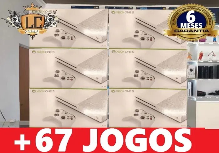 XBOX ONE S 1TB COM 66 JOGOS + O3 MESES GARANTIA ( LOJA FISICA )