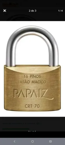 Vendo cadeado 70 mm Latão Maciço