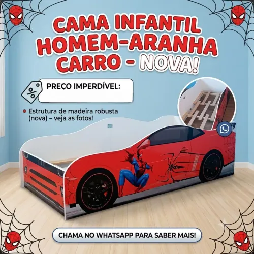 Cama carro infantil Homem Aranha 