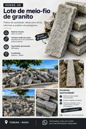 Lote de Meio - Fio Granito Usado Aproximadamente 400 Peças Preço negociável