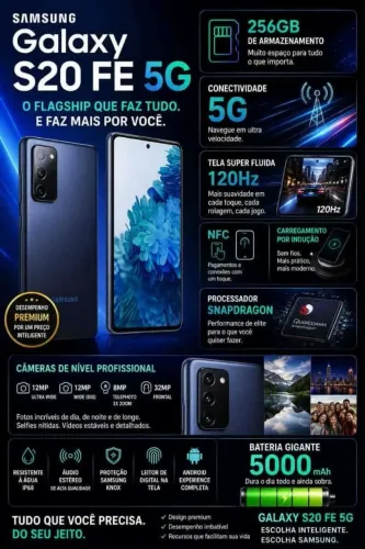 Samsung s20 FE 256 SNAPDRAGON RARIDADE.