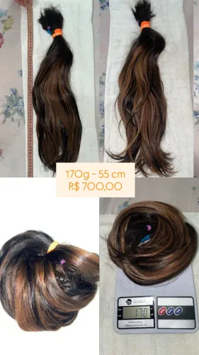 Cabelo humano 55 cm