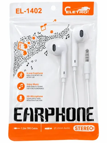 fone de ouvido com fio eletro branco