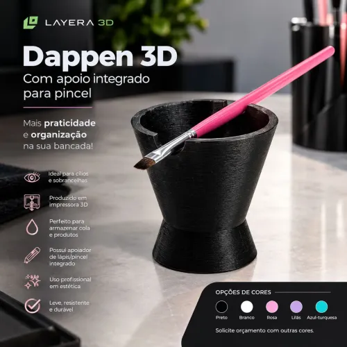 Dappen 3D com apoio integrado para Pincel | Design Exclusivo