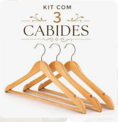 Kit de cabides em madeira