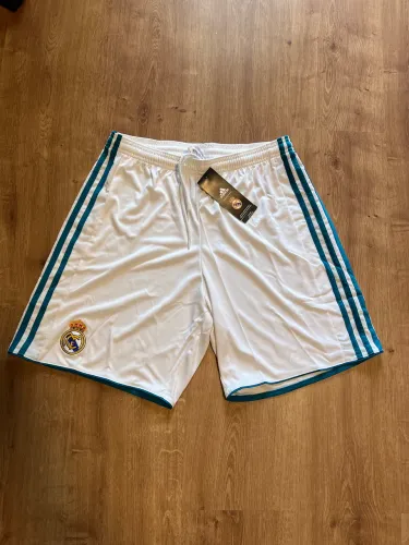 Calção Adidas Futebol Shorts Real Madrid Branco Titular 2017/18