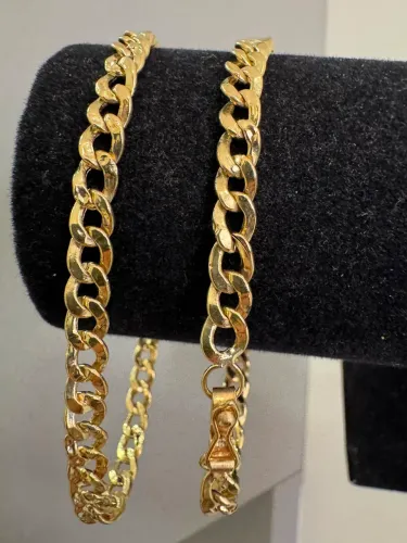 Pulseiras Groumet Laminadas de ouro 8.24g 18k procedência garantia eterna