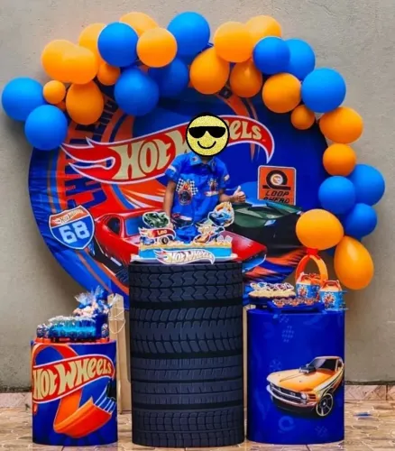 Capas painel e cilindro festa Hotwheels