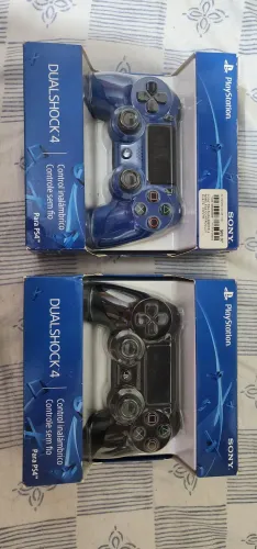 Controle Dualshock 4 Ps4 Sony seminovo azul na caixa. azul.