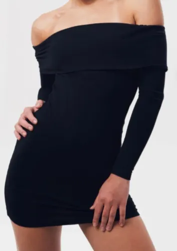 Vestido Pangeia Preto Manga Longa