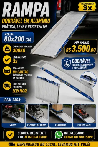 rampa 80x200cm capacidade 300kg