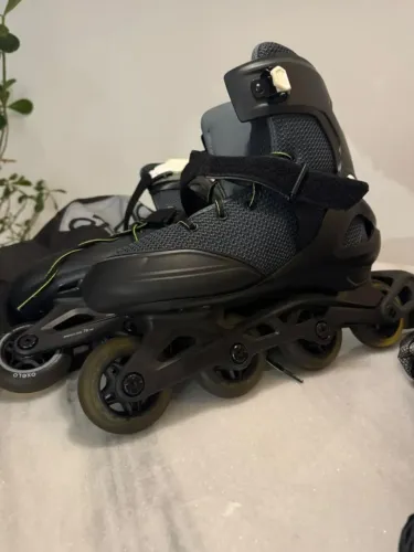 Patins Adulto - Oxelo - Inline Fit 100 Preto (com kit de proteção)