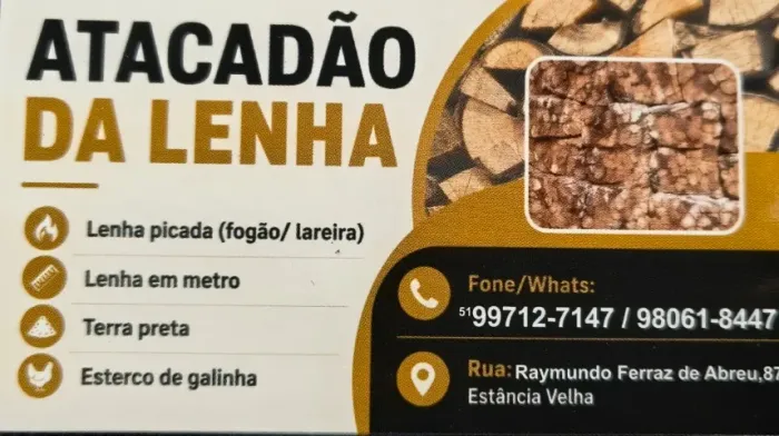 LENHA, TERRA PRETA E ESTERCO DE GALINHA.