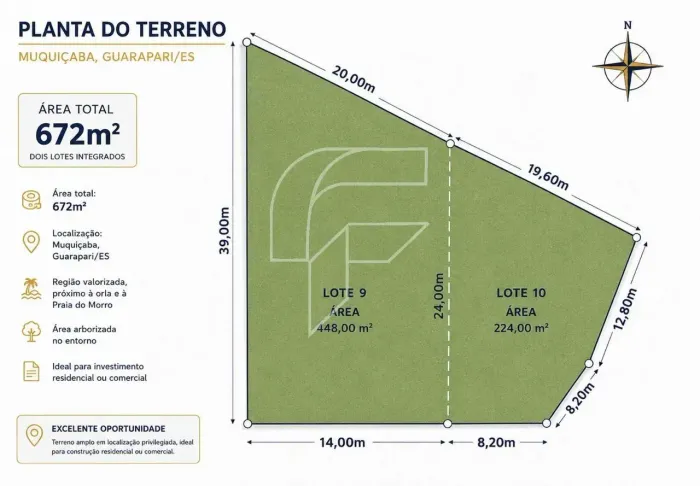 Imóvel para venda possui 672 metros quadrados em Muquiçaba - Guarapari - ES
