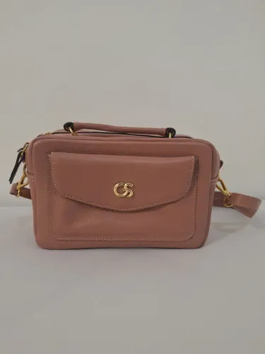 Bolsa de couro rosé