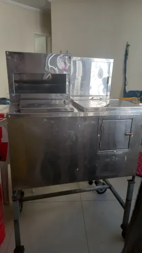 Carrinho Ambulante de Cachorro-Quente / Pizza em Aço Inox com Rodas