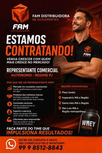 Vaga para Representante Comercial Autônomo PJ