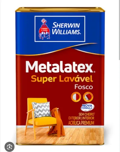 Tinta super lavável metalatex! Cor: branco fosco.