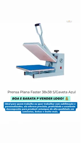 Prensa Plana Faster 38x38 S/Gaveta Azul